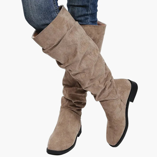 Damstövlar knähöga slouch boots för vardag och mode
