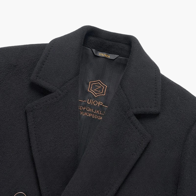 Herr Elegant Dubbelknäppt Kappa för Stil och Vardag