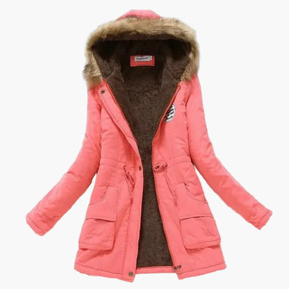 Dam Vinterparka med Fuskpäls och Trendig Koreansk Stil – Vardagsjacka