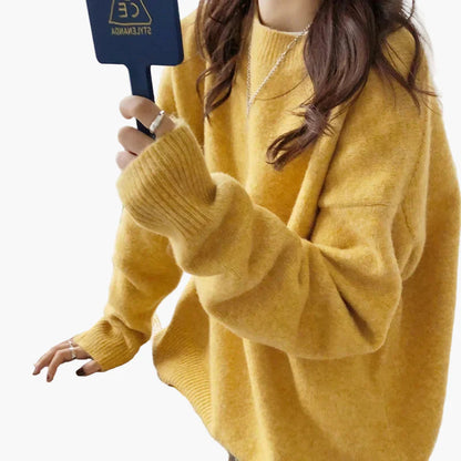 Damtröja Retro Oversize Stickad Vardag Myströja