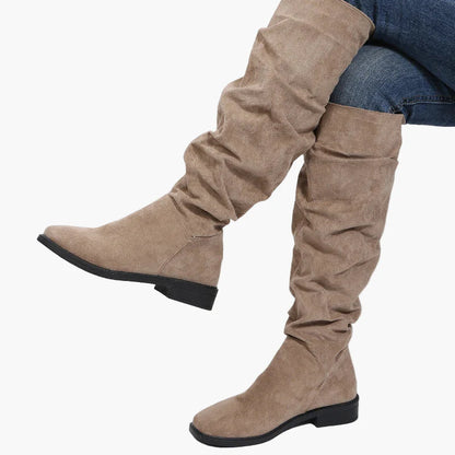 Damstövlar knähöga slouch boots för vardag och mode