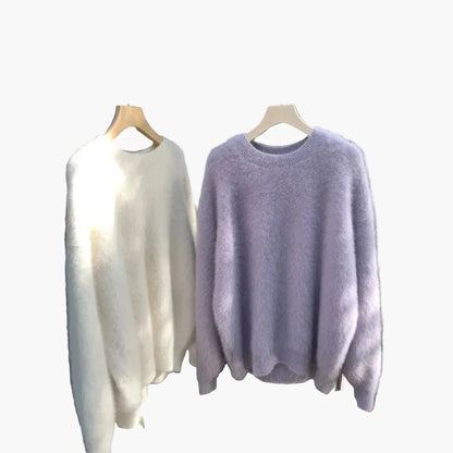 Damtröja Oversized Lös Stickad Tröja för Vardagsbruk och Mysiga Kvällar