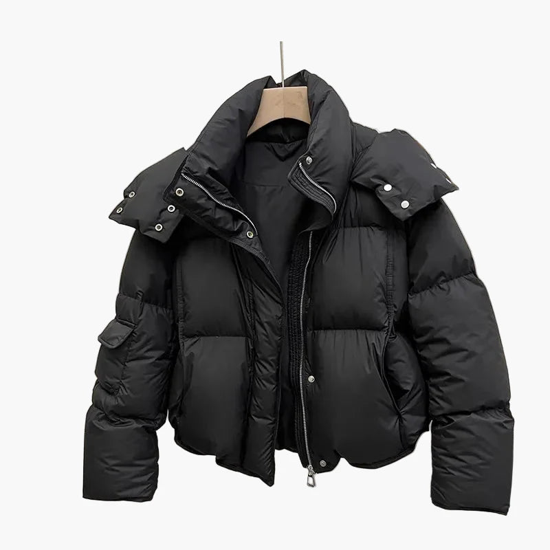 Dam Vinterjacka Kort Pufferjacka Vardag Streetwear