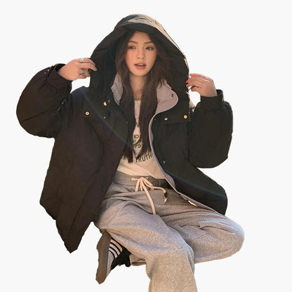 Dam Vinterjacka Oversize Varm Trendig Fritidsstil