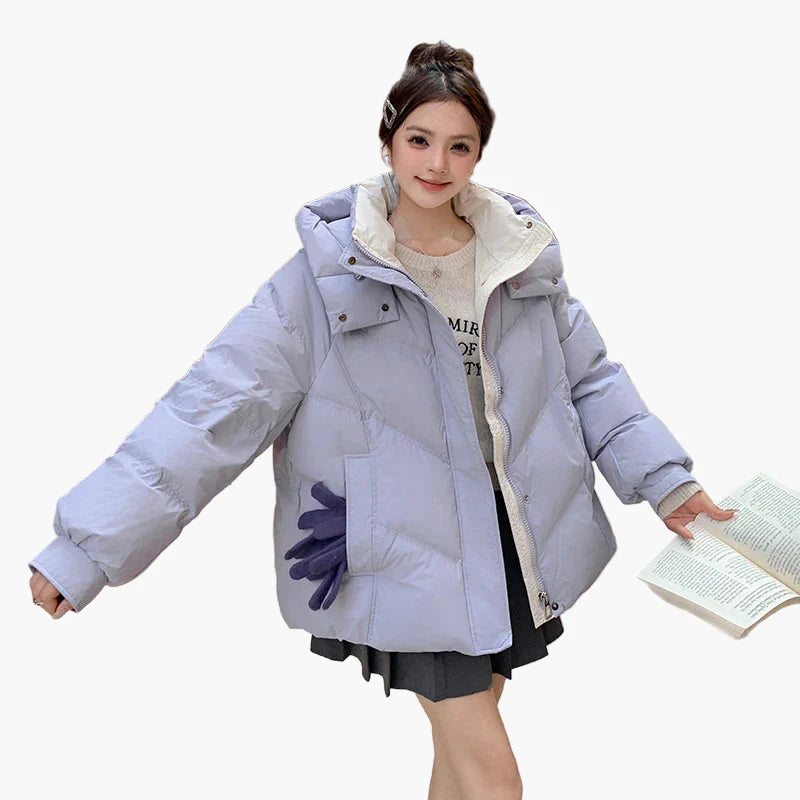 Dam Vinterjacka Oversize Varm Trendig Fritidsstil