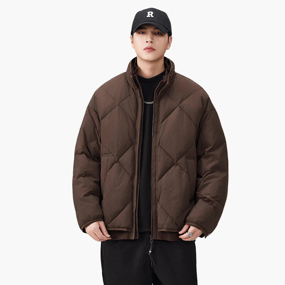 Herrjacka med avslappnad passform – Modern vardagsstil för höst och vinter