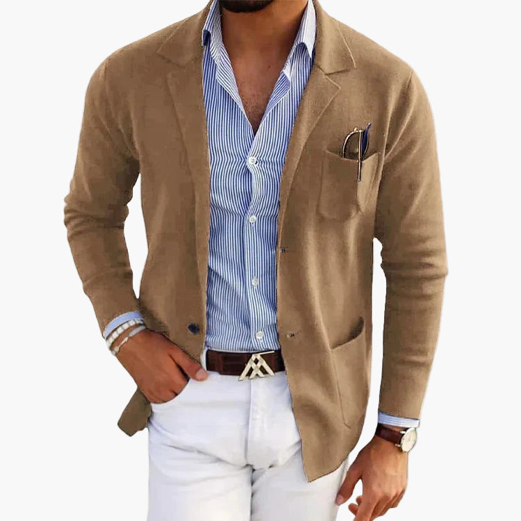 Herr Elegant Kavaj med Kavajslag – Klassisk Stil för Affär & Vardag