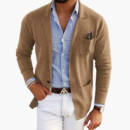 Herr Elegant Kavaj med Kavajslag – Klassisk Stil för Affär & Vardag