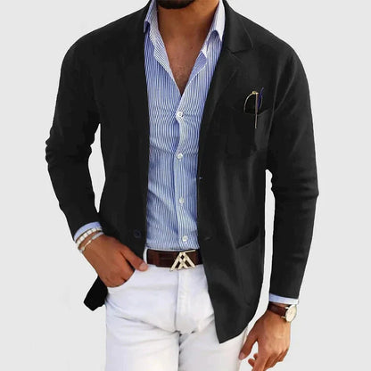 Herr Elegant Kavaj med Kavajslag – Klassisk Stil för Affär & Vardag
