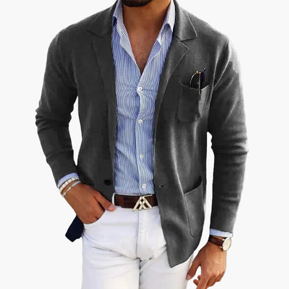Herr Elegant Kavaj med Kavajslag – Klassisk Stil för Affär & Vardag