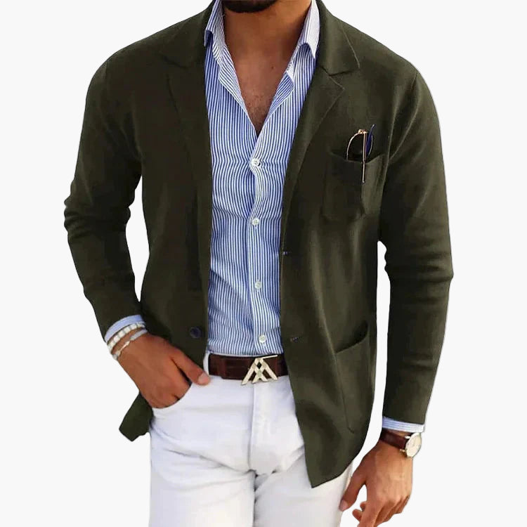 Herr Elegant Kavaj med Kavajslag – Klassisk Stil för Affär & Vardag