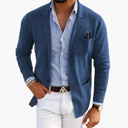 Herr Elegant Kavaj med Kavajslag – Klassisk Stil för Affär & Vardag