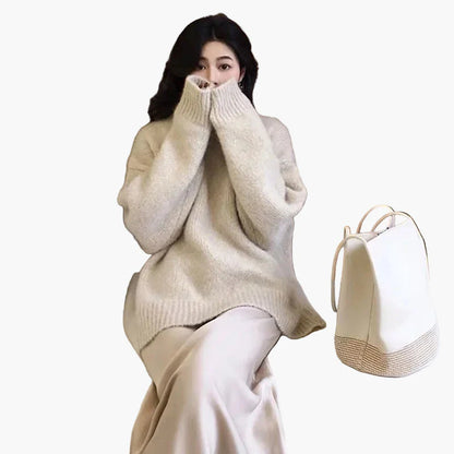 Damtröja Oversized Retro Stil – Perfekt för Höst och Vinter