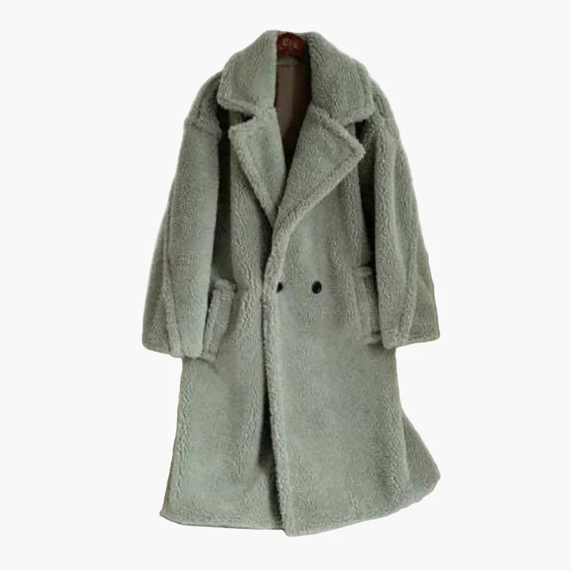 Dam Teddy Pälsrock Lång Oversize Vinterjacka Trendig