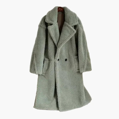 Dam Teddy Pälsrock Lång Oversize Vinterjacka Trendig