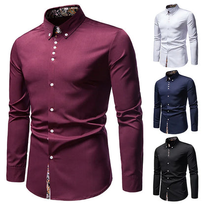 Perry – Slim Fit Paisley Print Skjorta för Män