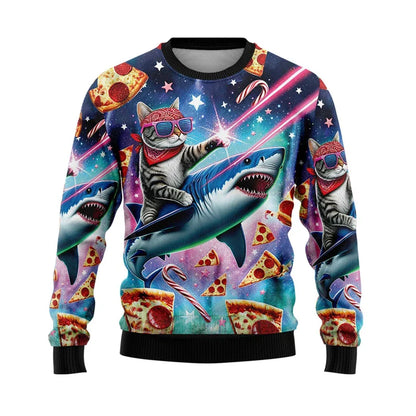 Herr Jultröja Ugly Christmas Sweater Street Style Santa – Perfekt för Julfest