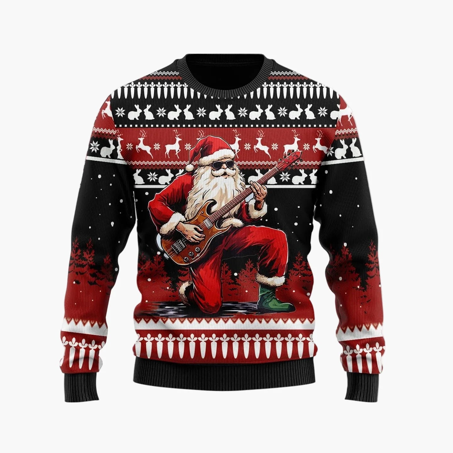 Herr Rolig Jultröja – Ugly Christmas Sweater med Santa Motiv och Text 'Ask Your Mom If I'm Real'