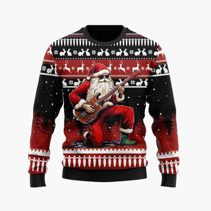 Herr Rolig Jultröja – Ugly Christmas Sweater med Santa Motiv och Text 'Ask Your Mom If I'm Real'