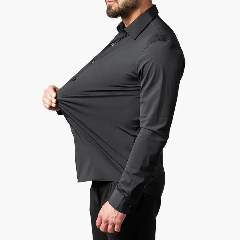 Herrskjorta Business Stretch Slim Fit – Elegant och Funktionell för Kontor och Fest