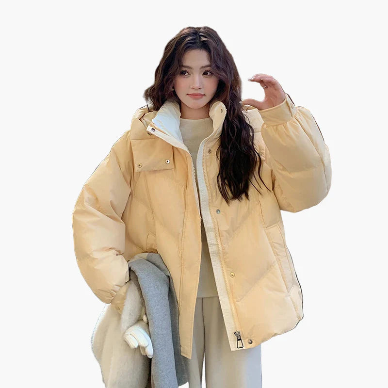 Dam Vinterjacka Oversize Varm Trendig Fritidsstil