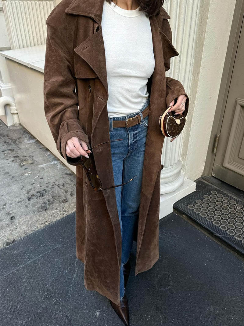 Dam Trenchcoat Lång Modell Klassisk Stil – Perfekt för Vardag och Fest