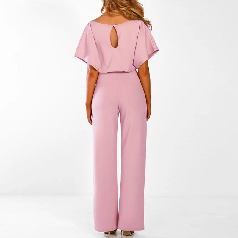 Dam Jumpsuit Elegant Bred Ben Ärm Detalj Fest och Middag