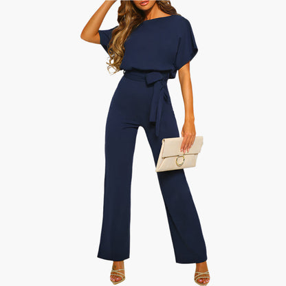 Dam Jumpsuit Elegant Bred Ben Ärm Detalj Fest och Middag