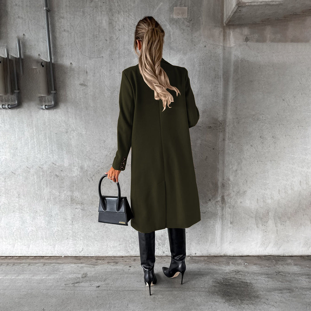 Damkappa – Elegant dubbelknäppt vinterrock för stilfulla tillfällen