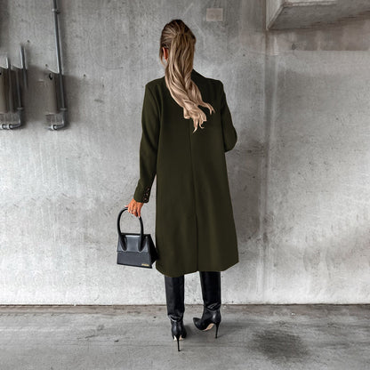 Damkappa – Elegant dubbelknäppt vinterrock för stilfulla tillfällen