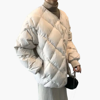 Dam Quiltad Vinterjacka – Ledig och Trendig Varm Jacka för Vardagsbruk