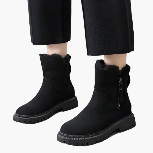 Vinterstövlar för dam – Fodrade och vattentäta modeboots med halkfri sula, perfekta för kalla dagar