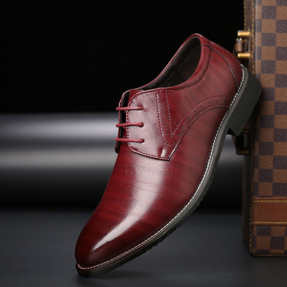 Herr Klassiska Affärsskor med Snörning – Elegant Brogue-Design för Kontor och Fest