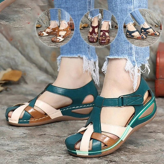 Shannon – Vattentåliga Sommar Sandaler med Blandad Färgdesign och Klack