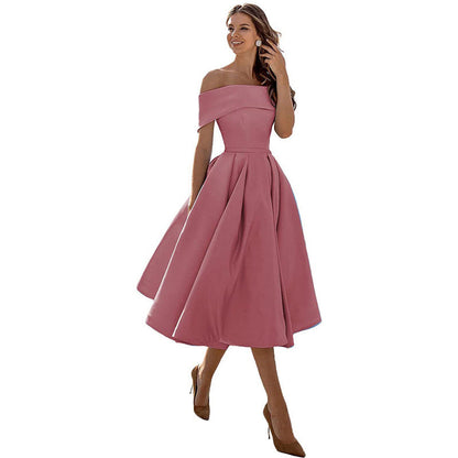 Charlotte – Casual Strapless Satin Festklänning