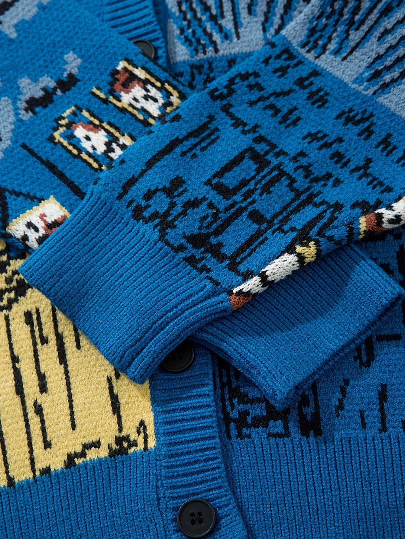 Herrkofta med konstnärligt porträtt och vintagemotiv – avslappnad stil för höst och vinter