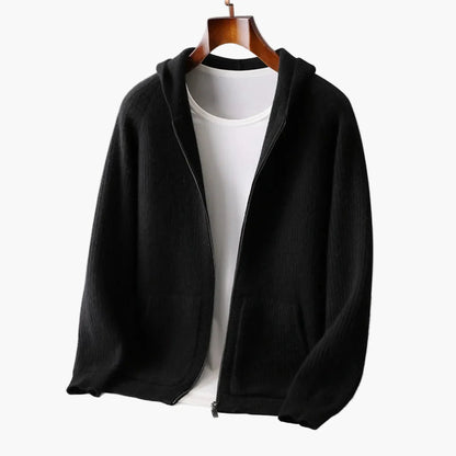 Herr Premium Hoodie – Stilren och Avslappnad Tröja med Dragkedja för Vardagsbruk