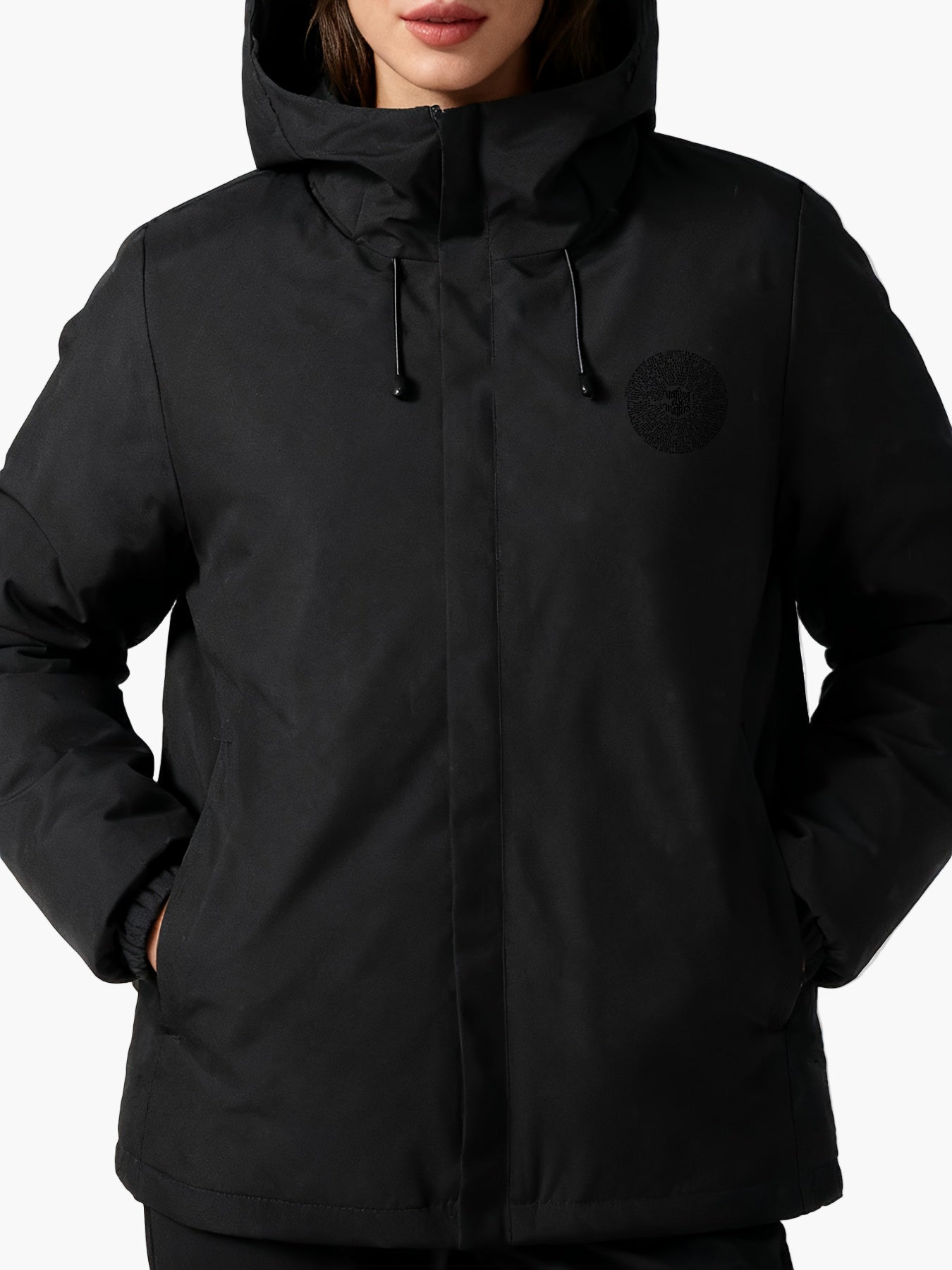 Damjacka med grafiskt tryck och huva – Casual vinterstil