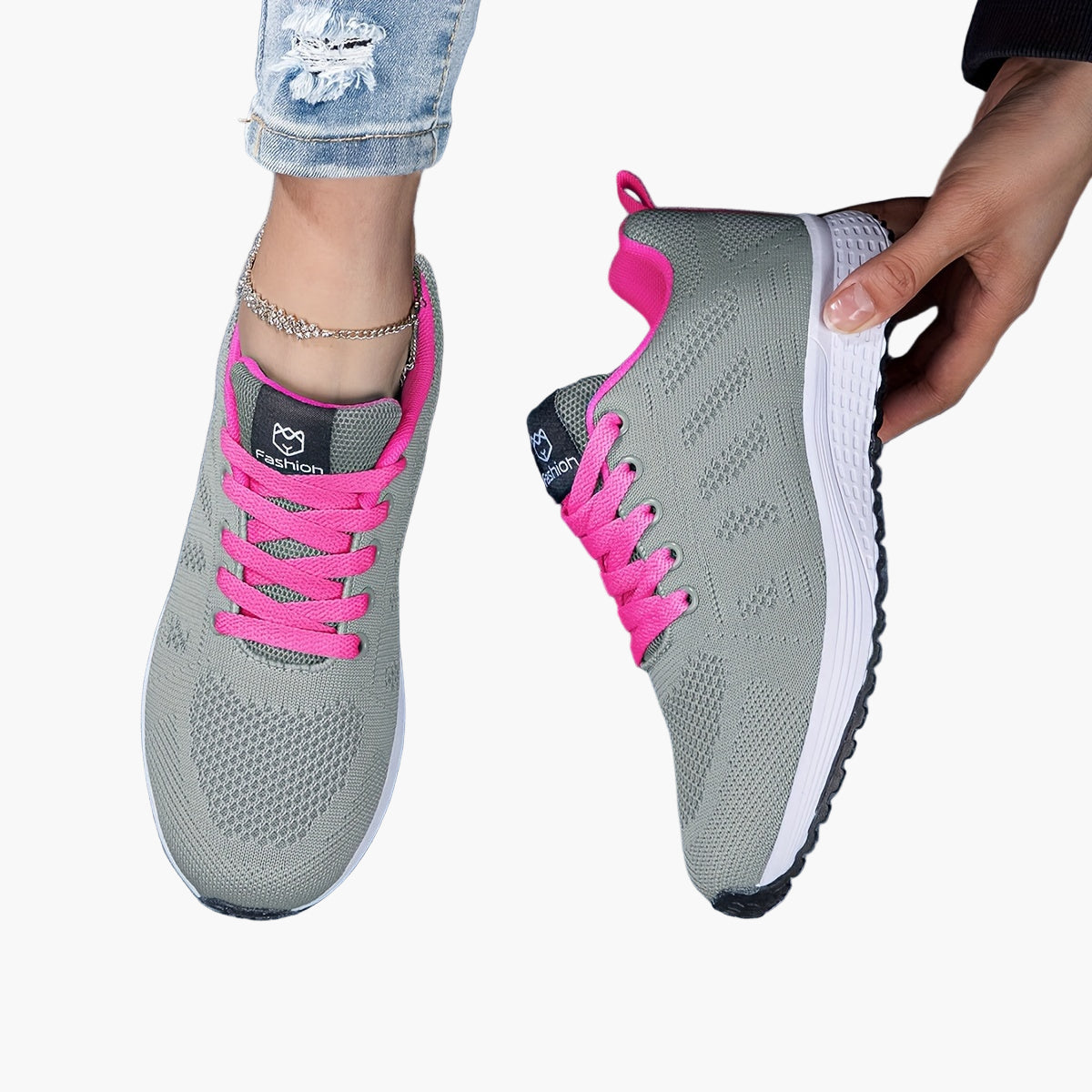 Dam Sneakers Sportstil Lättvikts Komfortskor för Träning och Vardag