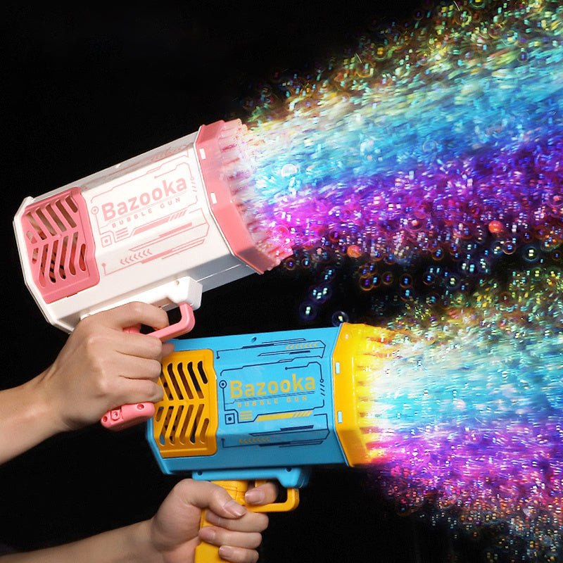 Bazooka Bubble Gun – Elektrisk Bubbelmaskin för Barn och Familj, 69 Hål, Leksak för Utomhus och Inomhuslek