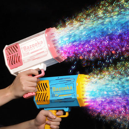 Bazooka Bubble Gun – Elektrisk Bubbelmaskin för Barn och Familj, 69 Hål, Leksak för Utomhus och Inomhuslek