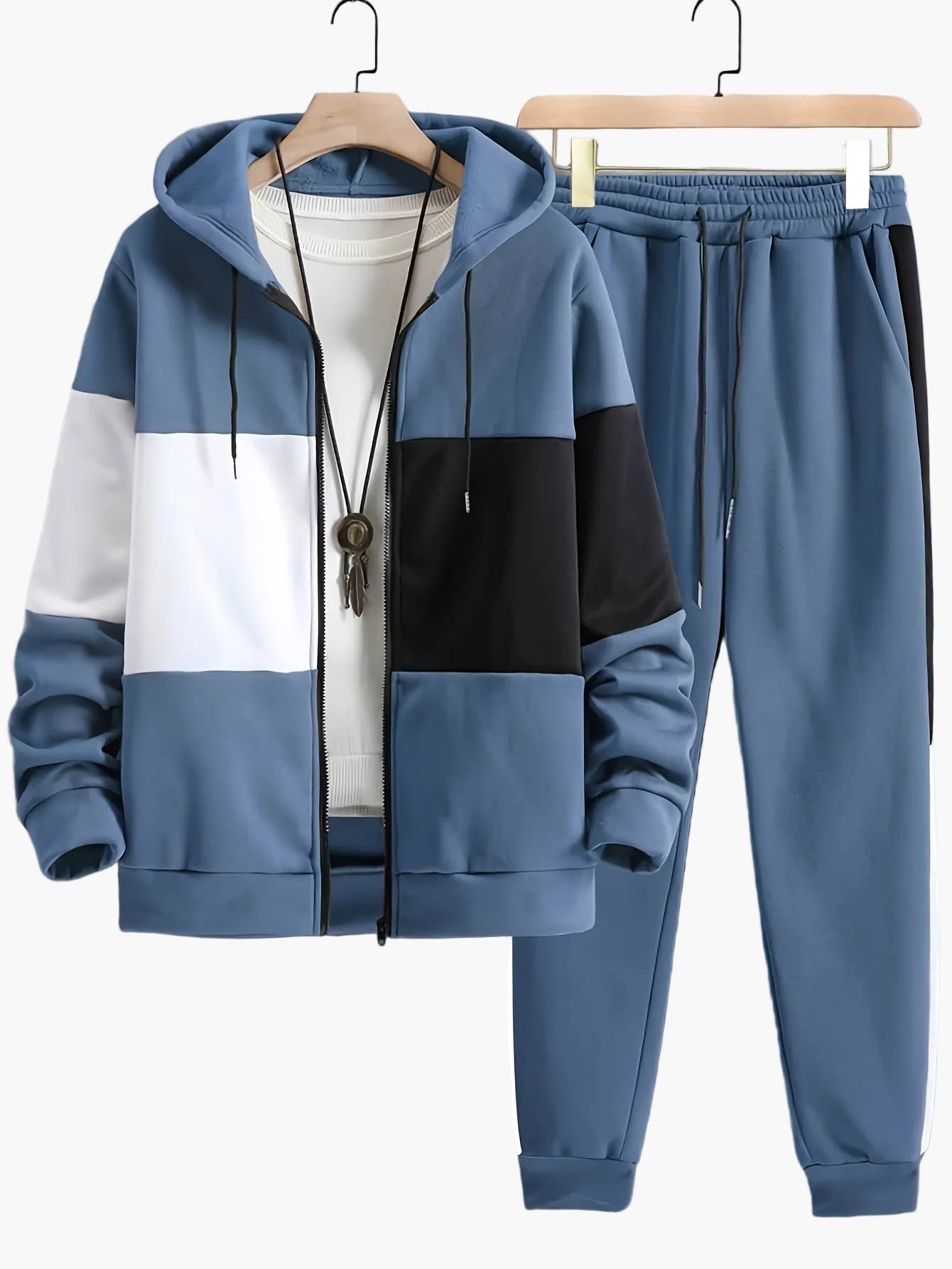 Herr Träningsdress Set – Sportig Hoodie och Joggingbyxa, Casual Fritidsstil