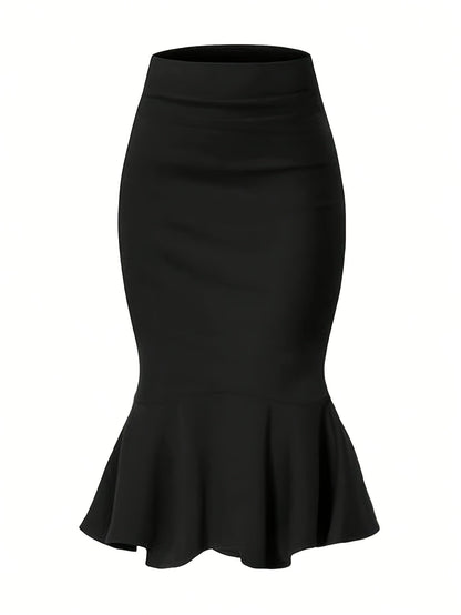 Dam Kjol Fishtail Midi Elegant Kontor Festklädsel
