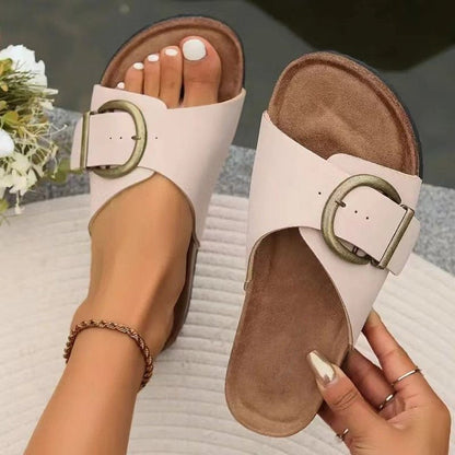 Dam Sandaler med Stor Spänne Slip-in Komfort Fritidsskor