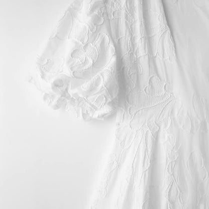 Lily – Vårmode Casual Enkel Broderad Fluffig Klänning