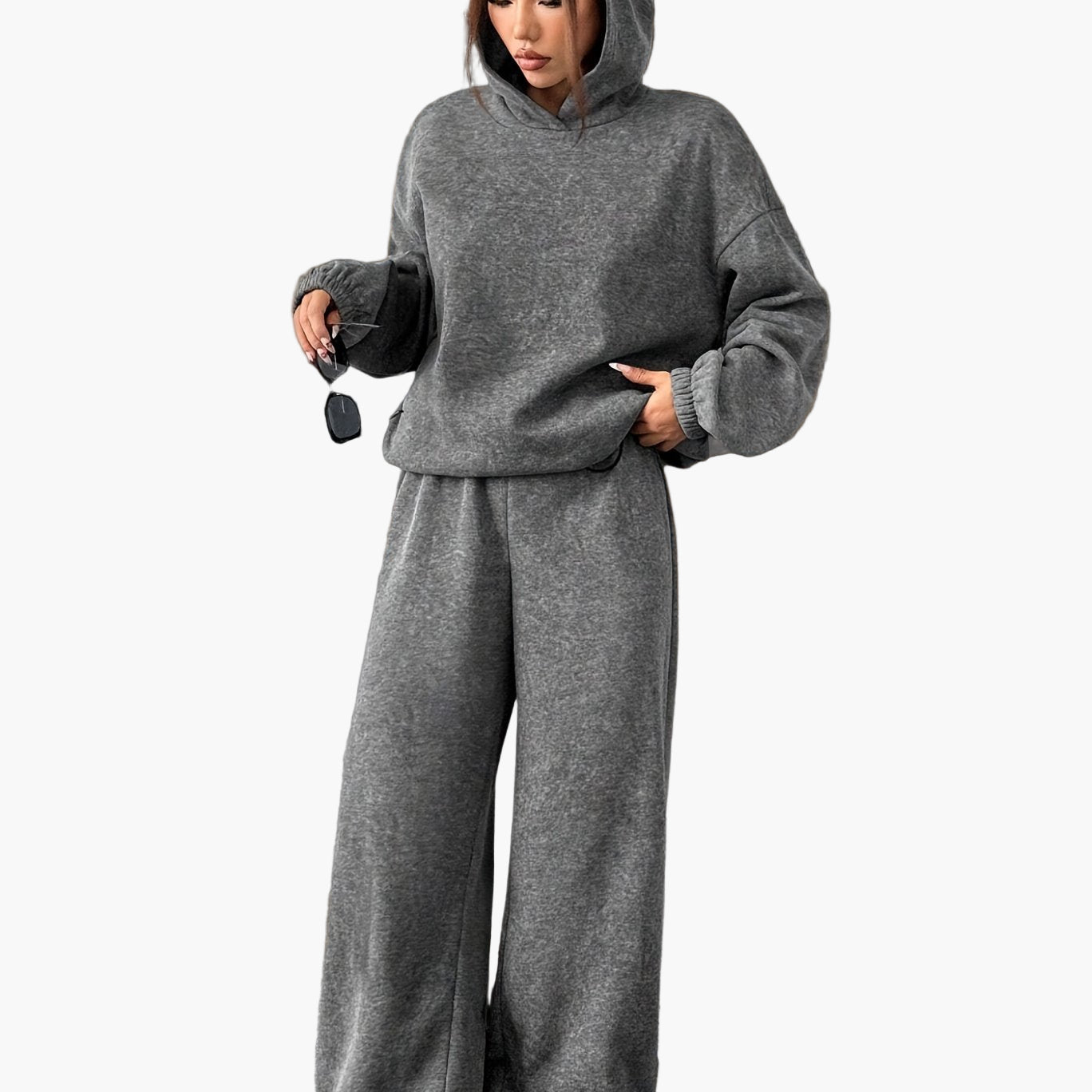 Damernas avslappnade hoodie och byxset – Loungewear för höst och vinter