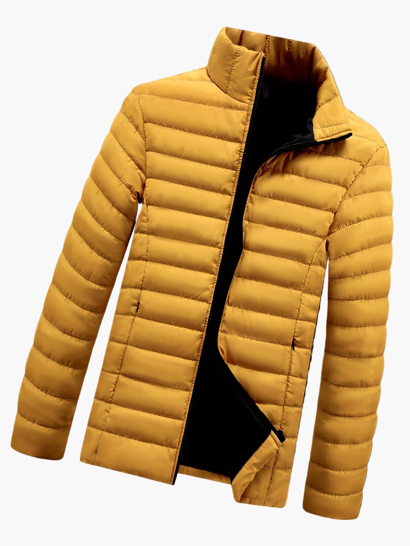 Herr Jacka Vadderad Lättviktsjacka med Dragkedja för Vardagsbruk och Utomhusaktiviteter