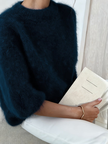 Damtröja Elegant Långärmad Oversize Stickad Höst/Vinter – Avslappnad Stil