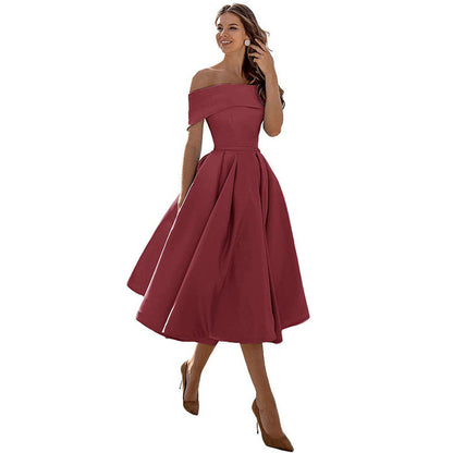Charlotte – Casual Strapless Satin Festklänning