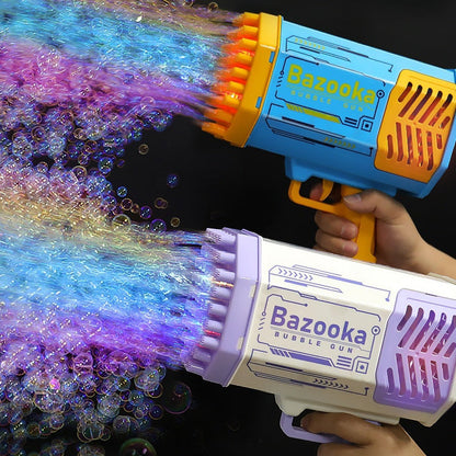 Bazooka Bubble Gun – Elektrisk Bubbelmaskin för Barn och Familj, 69 Hål, Leksak för Utomhus och Inomhuslek